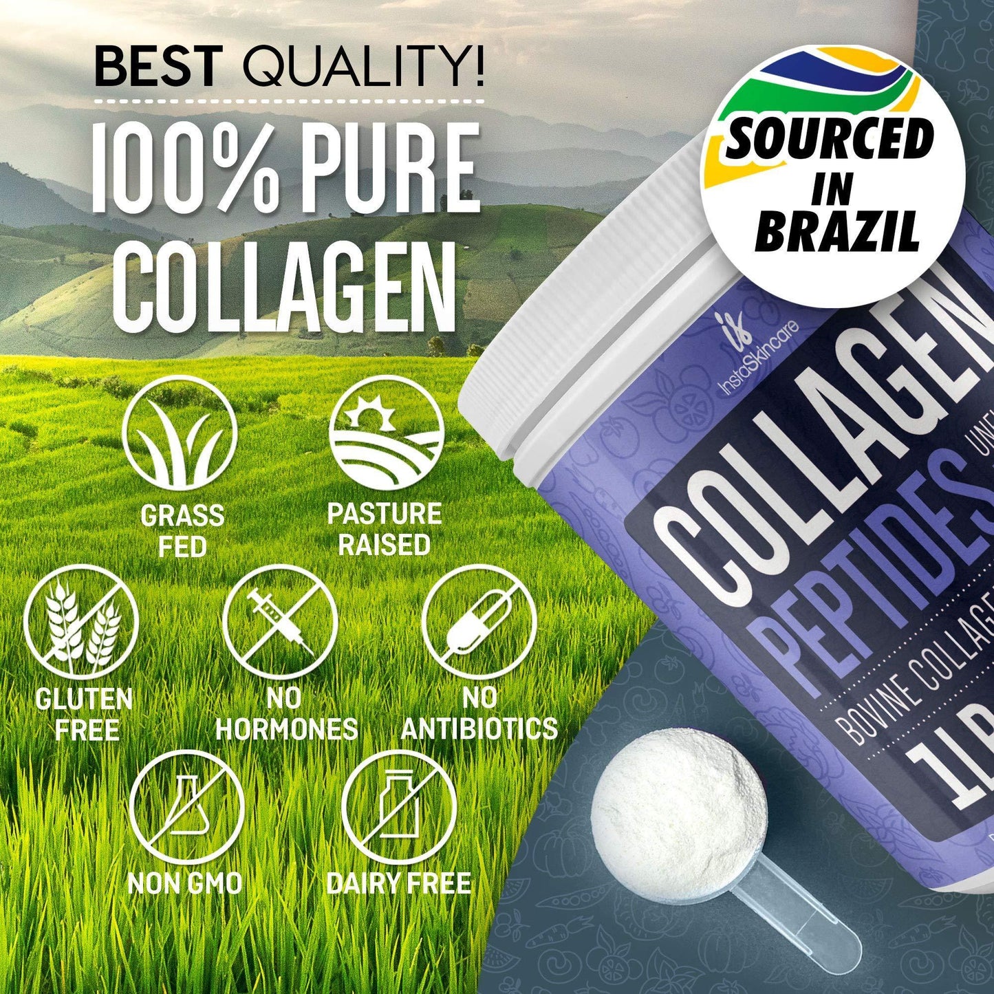 Collagen Peptides Powder for Women - Hydrolyzed Collagen Protein Powder