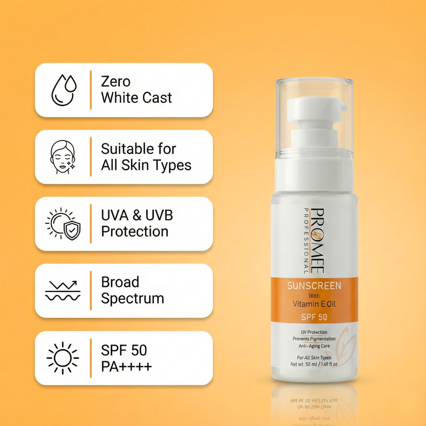 SPF 50 PA++++ Sunscreen with Vitamin E 50ml